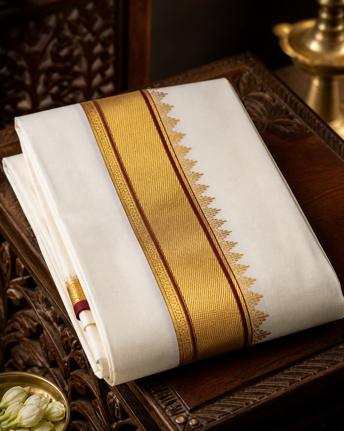 Classic Gold Border Pancha Dhoti